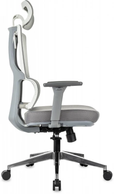 Кресло эргономичное Бюрократ MC-G715N-H серый сетка/ткань с подголов. крестов. алюминий пластик серый, купить в Сыктывкаре