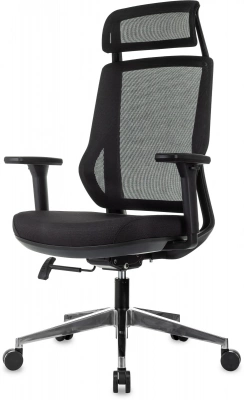 Кресло эргономичное Бюрократ MC-412N-H черный сетка/ткань с подголов. крестов. металл хром, купить в Сыктывкаре
