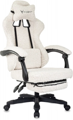 Кресло игровое Knight Lord/F молочный Camby 01 крестов. пластик подст.для ног, купить в Сыктывкаре