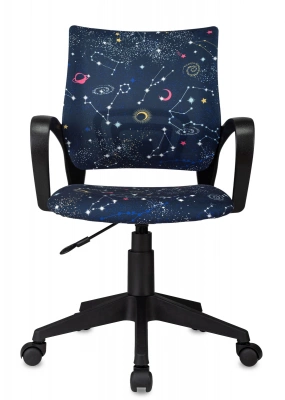 Кресло детское Бюрократ Burokids 1 темно-синий зодиак крестов. пластик пластик черный, купить в Сыктывкаре