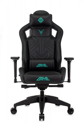 Кресло игровое Knight Titgame черный экокожа с подголов. крестов. пластик, купить в Сыктывкаре