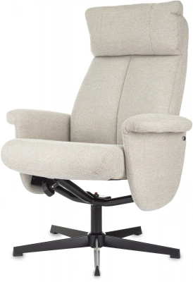 Кресло для дома Бюрократ _Baron с пуфом бежевый металл черный крестов. (_BARON/BEIGE), купить в Сыктывкаре