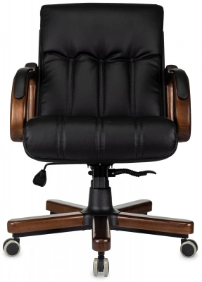 Кресло руководителя Бюрократ T-9932W-LOW-Eco черный экокожа низк.спин. крестов. металл/дерево, купить в Сыктывкаре