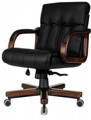 Кресло руководителя Бюрократ T-9932W-LOW-Eco черный экокожа низк.спин. крестов. металл/дерево, купить в Сыктывкаре