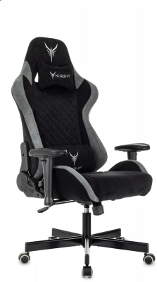 Кресло игровое Knight Regal Fabric черный/серый искусственная замша с подголов. крестов. металл, купить в Сыктывкаре