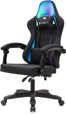 Кресло игровое Knight Wolf RGB черный с подголов. крестов. пластик пластик черный, купить в Сыктывкаре