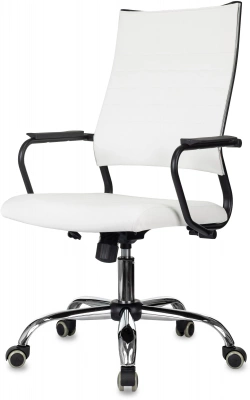 Кресло руководителя Бюрократ CH BALANCE SL Line белый экокожа крестов. металл хром, купить в Сыктывкаре