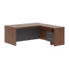 Стол руководителя с тумбой приставной ZCT 1819H.A(R) Антрацит/Орех Даллас 1800х1900х750 ZENN
