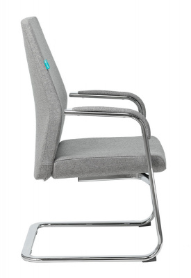 Кресло Бюрократ _JONS-LOW-V серый низк.спин. полозья металл хром — фото, характеристики, наличие в Сыктывкаре