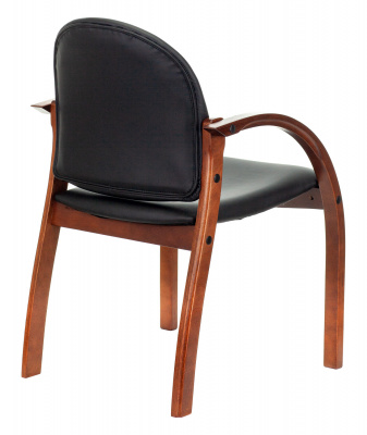 Стул Бюрократ Джуно черный экокожа на ножках дерево — фото, характеристики, наличие в Сыктывкаре