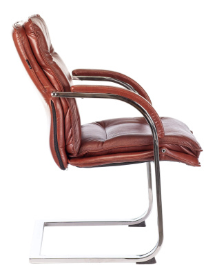 Кресло Бюрократ T-9927SL-LOW-V светло-коричневый Leather Eichel кожа низк.спин. полозья металл хром — фото, характеристики, наличие в Сыктывкаре