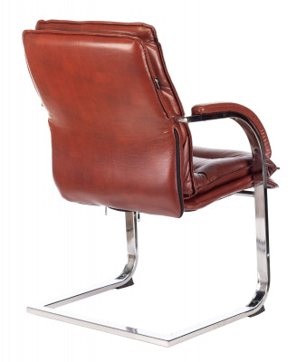 Кресло Бюрократ T-9927SL-LOW-V светло-коричневый Leather Eichel кожа низк.спин. полозья металл хром — фото, характеристики, наличие в Сыктывкаре