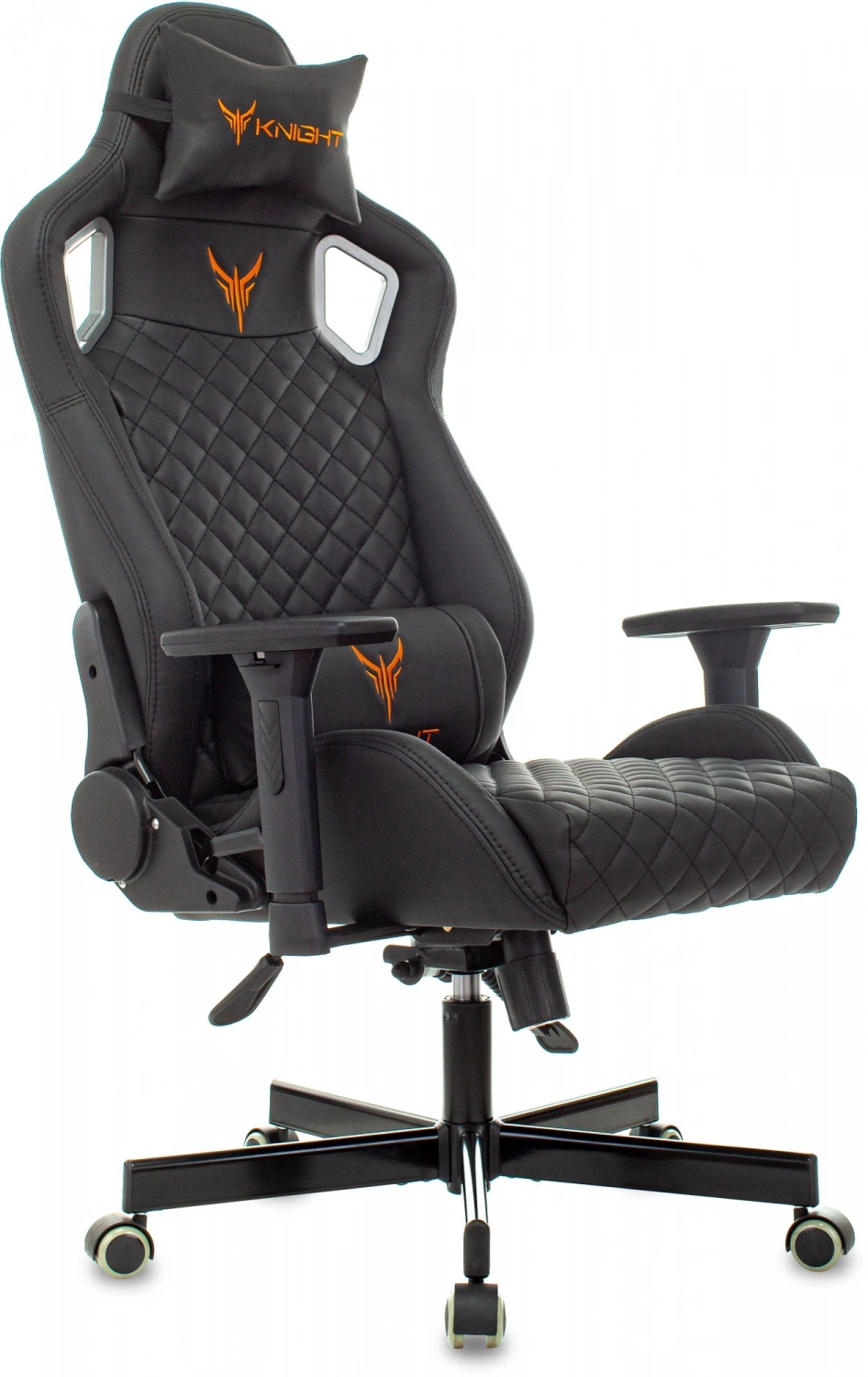 Кресло игровое Knight Outrider черный ромбик экокожа с подголов. крестов. металл — фото, характеристики, наличие в Сыктывкаре