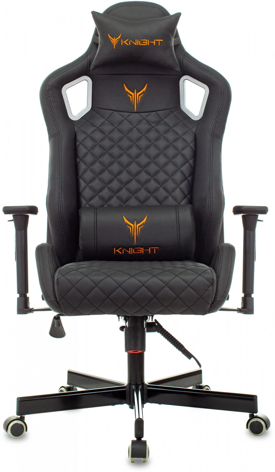 Кресло игровое Knight Outrider черный ромбик экокожа с подголов. крестов. металл — фото, характеристики, наличие в Сыктывкаре