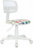 Кресло детское Бюрократ CH-W299 белый TW-15 сиденье мультиколор монстры сетка/ткань крестов. пластик пластик белый