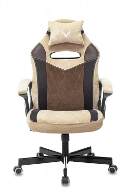 Кресло игровое Zombie VIKING 6 KNIGHT Fabric коричневый/бежевый с подголов. крестов. металл — фото, характеристики, наличие в Сыктывкаре