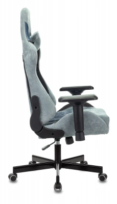 Кресло игровое Zombie VIKING 7 KNIGHT Fabric голубой ткань/эко.кожа с подголов. крестов. металл — фото, характеристики, наличие в Сыктывкаре