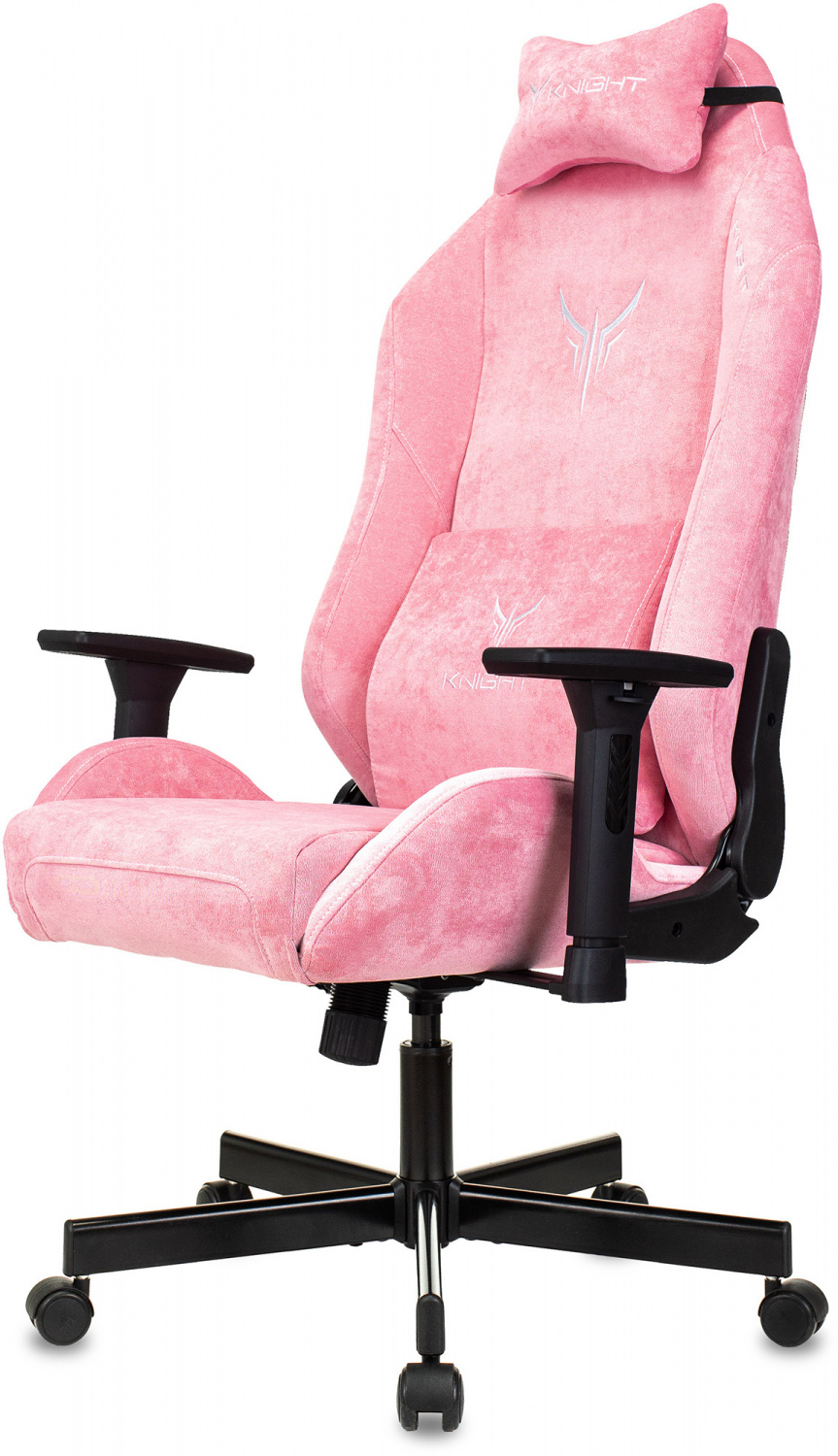 Кресло игровое Knight N1 Fabric розовый Velvet 36 с подголов. крестов. металл — фото, характеристики, наличие в Сыктывкаре