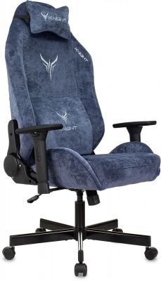 Кресло игровое Knight N1 Fabric синий Light-27 с подголов. крестов. металл — фото, характеристики, наличие в Сыктывкаре