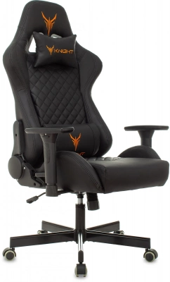 Кресло игровое Knight Armor черный ромбик экокожа с подголов. крестов. металл — фото, характеристики, наличие в Сыктывкаре