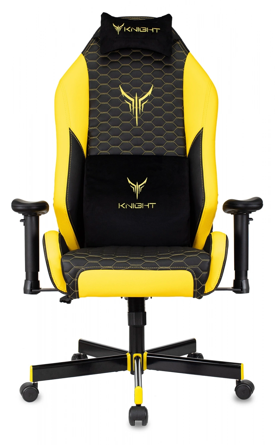 Кресло игровое Knight Neon черный/желтый соты экокожа с подголов. крестов. металл — фото, характеристики, наличие в Сыктывкаре