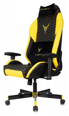Кресло игровое Knight Neon черный/желтый соты экокожа с подголов. крестов. металл — фото, характеристики, наличие в Сыктывкаре