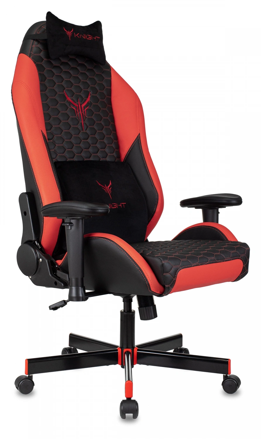 Кресло игровое Knight Neon черный/красный соты экокожа с подголов. крестов. металл — фото, характеристики, наличие в Сыктывкаре