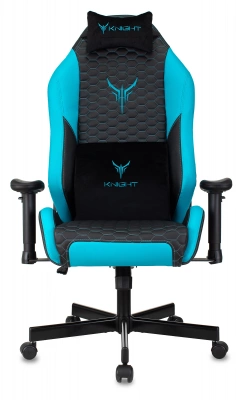 Кресло игровое Knight Neon черный/голубой соты экокожа с подголов. крестов. металл — фото, характеристики, наличие в Сыктывкаре