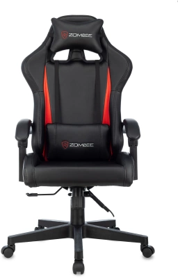 Кресло игровое Zombie GAME TETRA черный/красный экокожа крестов. пластик — фото, характеристики, наличие в Сыктывкаре