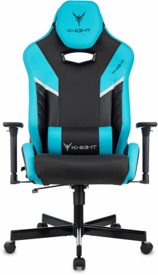 Кресло игровое Knight Thunder 5X черный/голубой экокожа крестов. металл — фото, характеристики, наличие в Сыктывкаре
