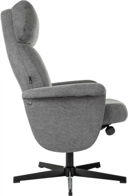 Кресло для дома Бюрократ _Baron с пуфом серый металл черный крестов. (_BARON/GREY) — фото, характеристики, наличие в Сыктывкаре