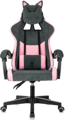 Кресло игровое Knight Kitty Fabric серый/розовый крестов. пластик — фото, характеристики, наличие в Сыктывкаре
