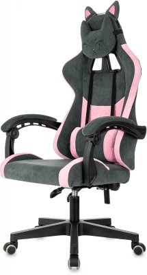Кресло игровое Knight Kitty Fabric серый/розовый крестов. пластик — фото, характеристики, наличие в Сыктывкаре