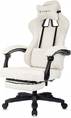 Кресло игровое Knight Lord/F молочный Camby 01 крестов. пластик подст.для ног — фото, характеристики, наличие в Сыктывкаре