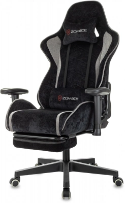Кресло игровое Zombie Drift/F черный/серый крестов. пластик подст.для ног — фото, характеристики, наличие в Сыктывкаре