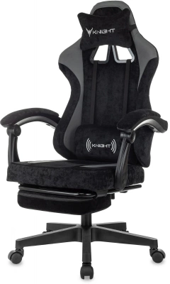 Кресло игровое Knight Custom/F черный/серый крестов. пластик подст.для ног — фото, характеристики, наличие в Сыктывкаре