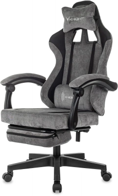 Кресло игровое Knight Custom/F серый/черный крестов. пластик подст.для ног — фото, характеристики, наличие в Сыктывкаре