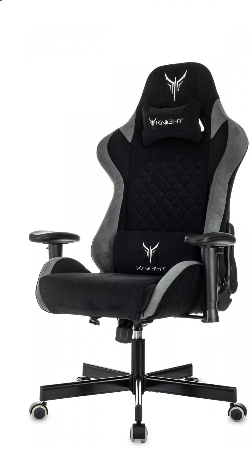 Кресло игровое Knight Regal Fabric черный/серый искусственная замша с подголов. крестов. металл — фото, характеристики, наличие в Сыктывкаре