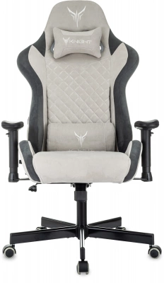 Кресло игровое Knight Regal Fabric светло-серый/серый искусственная замша крестов. металл — фото, характеристики, наличие в Сыктывкаре