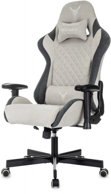 Кресло игровое Knight Regal Fabric светло-серый/серый искусственная замша крестов. металл — фото, характеристики, наличие в Сыктывкаре