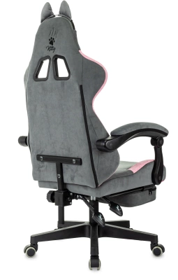 Кресло игровое Knight Kitty/F Fabric серый/розовый крестов. пластик подст.для ног — фото, характеристики, наличие в Сыктывкаре