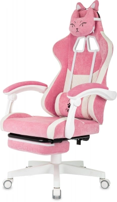 Кресло игровое Knight Kitty/F W Fabric розовый/молочный крестов. пластик подст.для ног пластик белый — фото, характеристики, наличие в Сыктывкаре