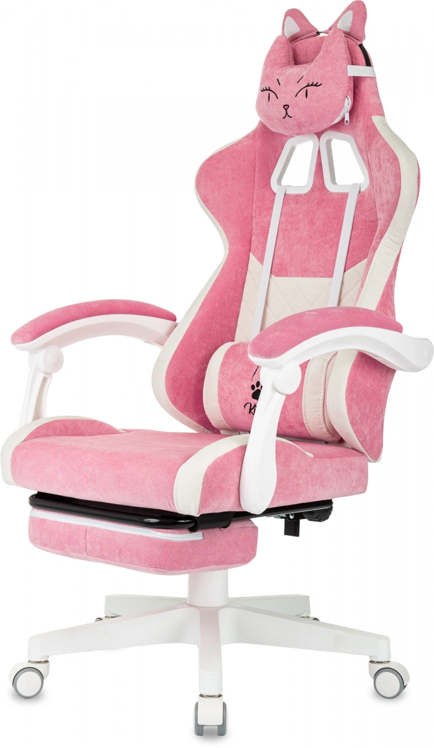 Кресло игровое Knight Kitty/F W Fabric розовый/молочный крестов. пластик подст.для ног пластик белый — фото, характеристики, наличие в Сыктывкаре