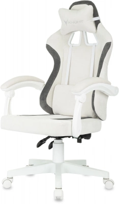 Кресло игровое Knight Wolf WH молочный/серый крестов. пластик пластик белый — фото, характеристики, наличие в Сыктывкаре