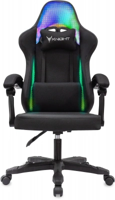 Кресло игровое Knight Wolf RGB черный с подголов. крестов. пластик пластик черный — фото, характеристики, наличие в Сыктывкаре