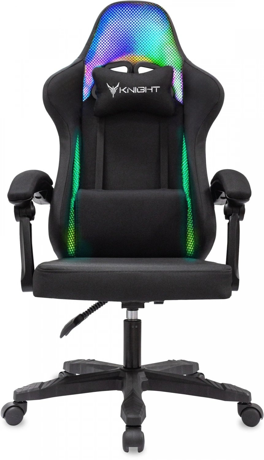 Кресло игровое Knight Wolf RGB черный с подголов. крестов. пластик пластик черный — фото, характеристики, наличие в Сыктывкаре