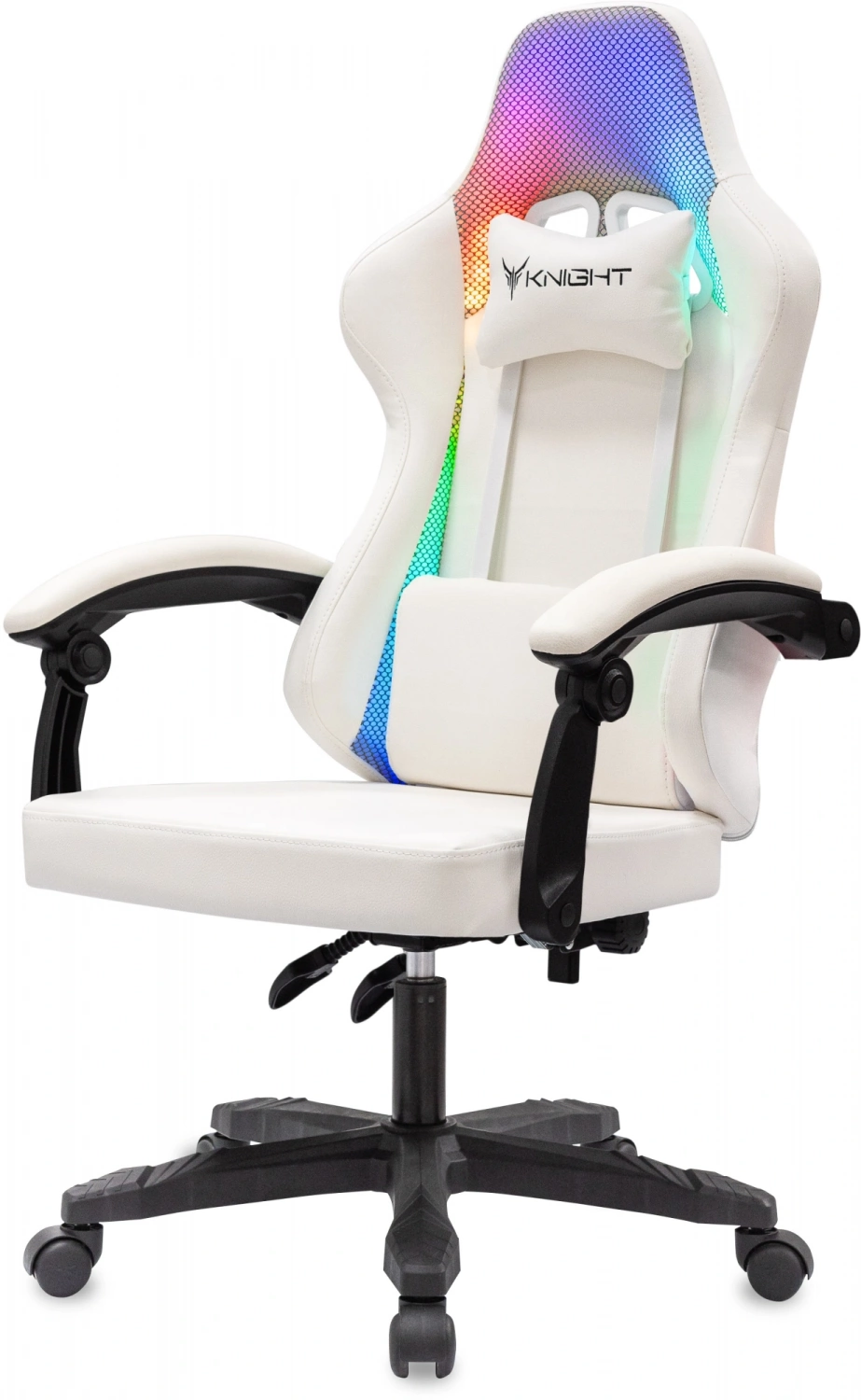 Кресло игровое Knight Wolf RGB белый экокожа/сетка с подголов. крестов. пластик — фото, характеристики, наличие в Сыктывкаре