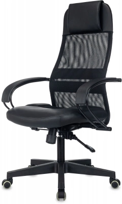 Кресло эргономичное Бюрократ CH-NOVA LUX черный сет./ткань/экокожа крестов. пластик — фото, характеристики, наличие в Сыктывкаре