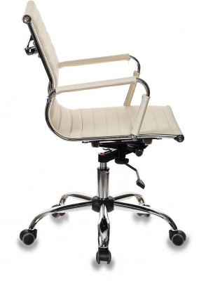 Кресло руководителя Бюрократ CH-883-LOW слоновая кость экокожа низк.спин. крестов. металл хром — фото, характеристики, наличие в Сыктывкаре