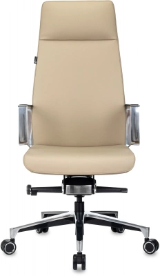 Кресло руководителя Бюрократ _JONS бежевый кожа крестов. алюминий — фото, характеристики, наличие в Сыктывкаре